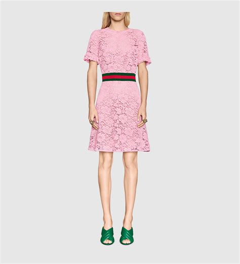 gucci pink lace dress